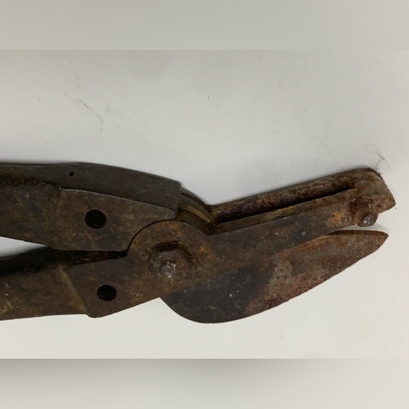 Early 20th Century Antique 13” Heavy Duty Sheet Metal Cutting Tin Snip Shears - Picture 13 of 16
